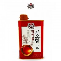 백설 고소함 가득 참기름 캔 400ml 무침 볶음 요리