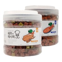 대용량 강아지 한입간식 연어오리 트릿 2종세트